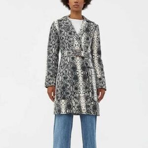 Veda python snake print belted coat size small
